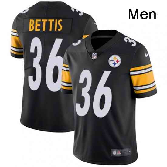 Mens Nike Pittsburgh Steelers 36 Jerome Bettis Black Team Color Vapor Untouchable Limited Player NFL Jersey